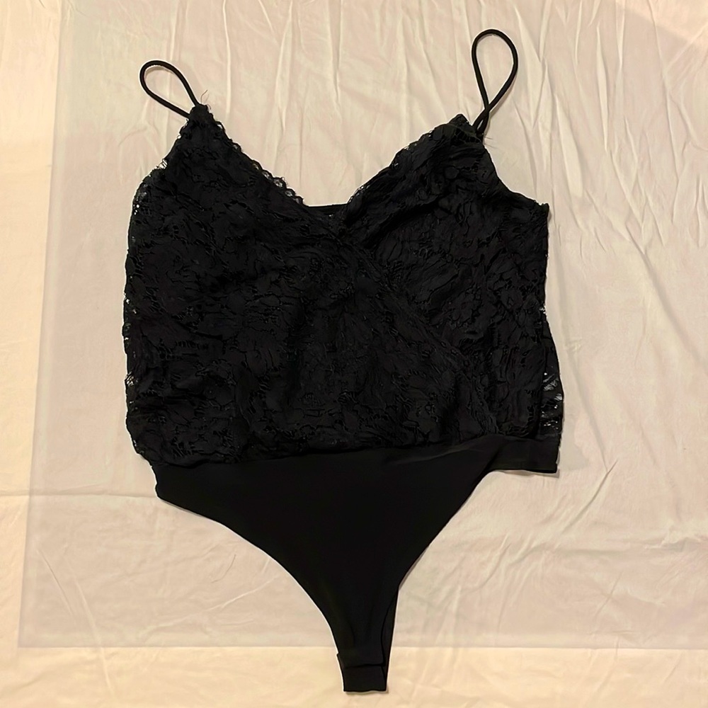 Black lace body suit